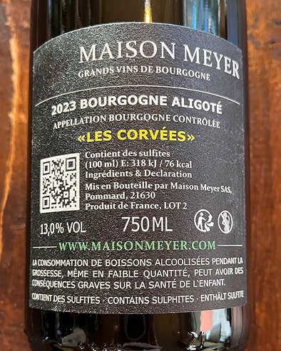 Aligoté Meursault "Les Corvees" 2023