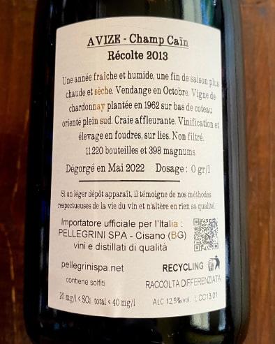 Avize Champ Cain 2013 Deg. 05/22 - Bottiglieria del Borgo