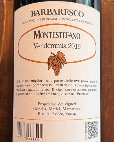 Barbaresco Montestefano Riserva 2019