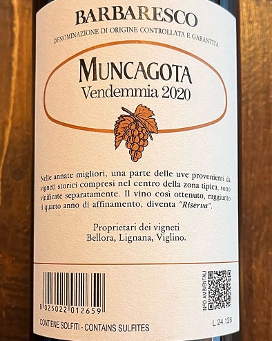 Barbaresco Muncagota Riserva 2020