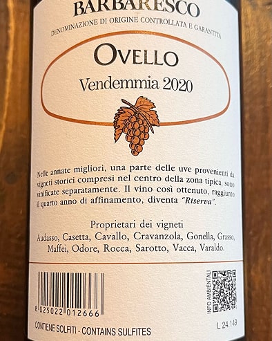 Barbaresco Ovello Riserva 2020