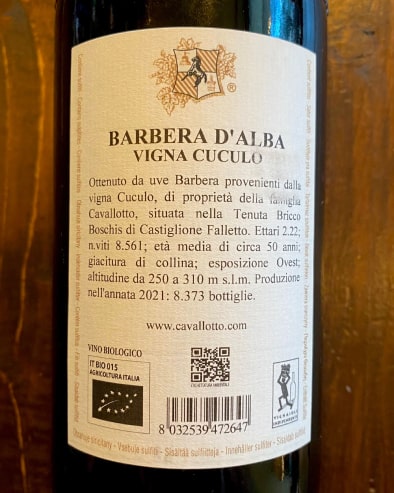 Barbera d'Alba Vigna del Cuculo 2021