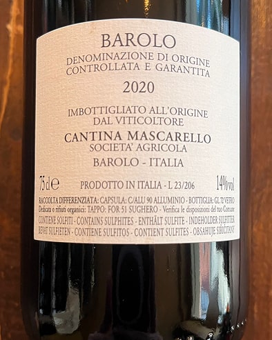 Barolo 2020 - Bottiglieria del Borgo