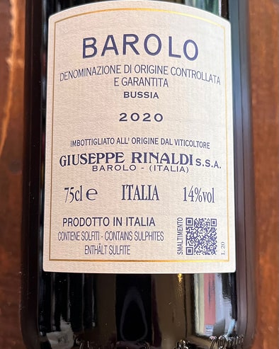 Barolo Bussia 2020