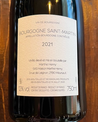Bourgogne Saint-Martin 2021