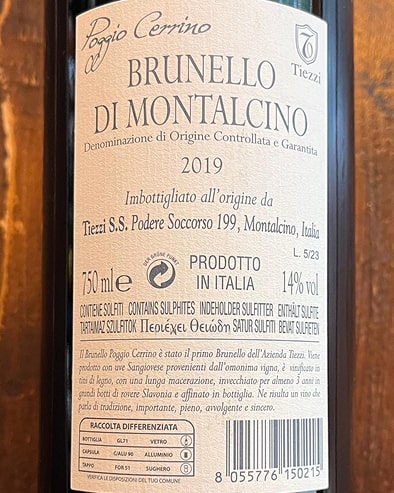 Brunello di Montalcino Vigna Poggio Cerrino 2019