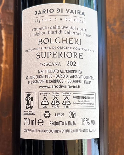 C.F. Bolgheri Superiore 2021