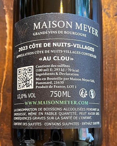 Cote de Nuits Blanc "Au Clou" 2023