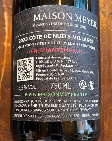 Cote de Nuits Rouge "En Chantemerle" 2023