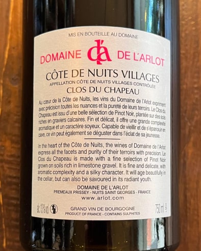 Cote de Nuits Villages Clos du Chapeau 2021