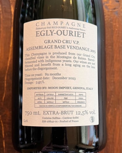 Grand Cru V.P. 2015 Deg.12/23