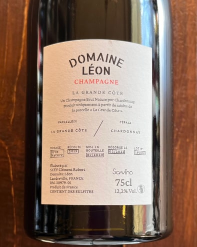 La Grande Cote Brut Nature 2019 Deg.02/22