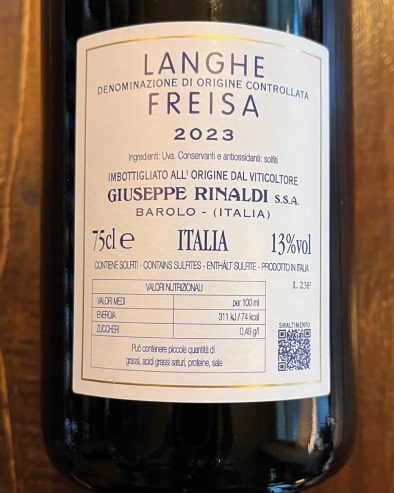 Langhe Freisa 2023 - Bottiglieria del Borgo