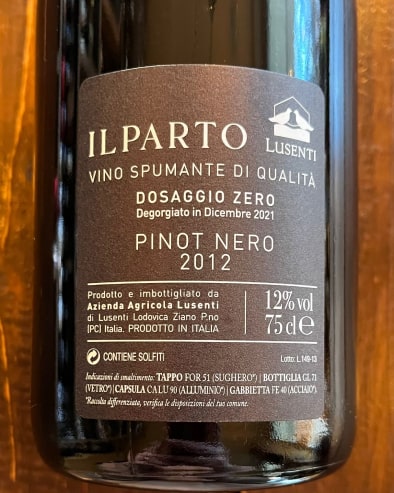 Pinot Nero "Il Parto" Spumante 2012