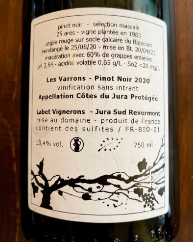 Pinot Noir les Varrons 2020