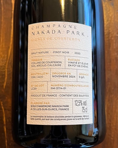 Vignes de Courteron Brut Nature V.20