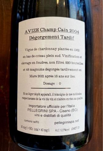 Avize Champ Cain 2004 D.T. Deg. 03/21 - Bottiglieria del Borgo