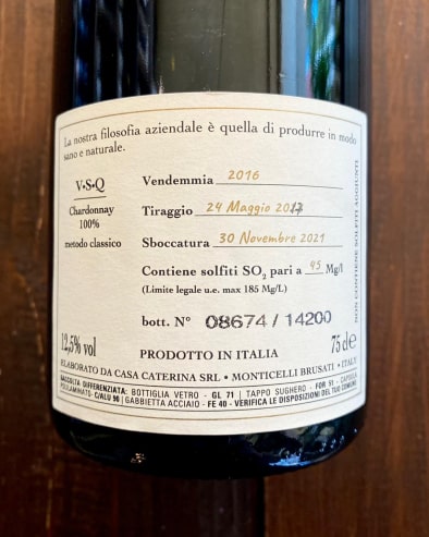 Brut Nature Cuvée 60 2016 Deg.11/21 - bottiglieriadelborgo