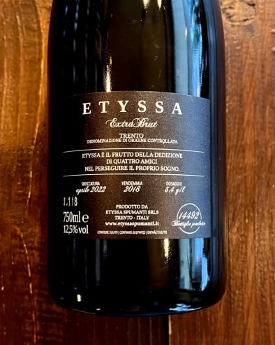 Etyssa Extra Brut Cuvee n.7 2018 Deg.04/22