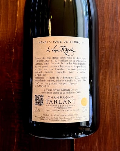La Vigne Royale Blanc de Noirs 2003 Deg. 03/18