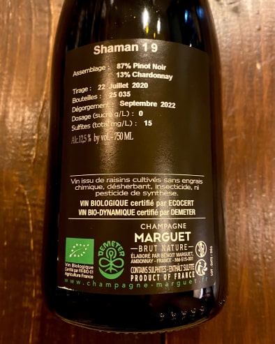 Shaman Grand Cru 2019 Deg. 09/22