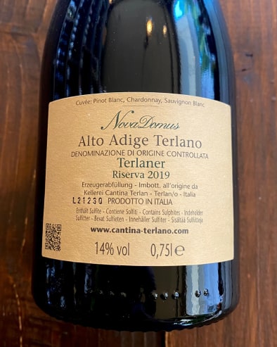 Terlaner Riserva Nova Domus 2019