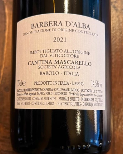 Barbera d'Alba 2021