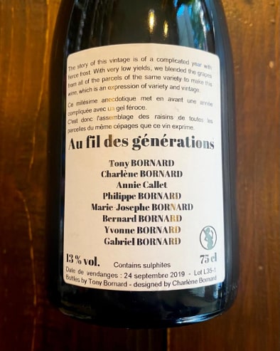 Chardonnay Au Fil des Generations 2019