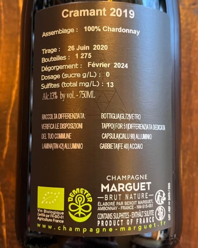 Cramant Grand Cru 2019 Deg.02/24