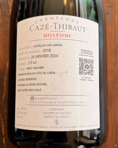 Millesimè Extra Brut 2018 Deg.01/24