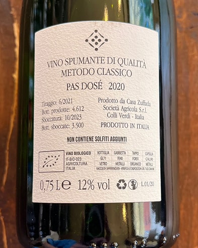 Pinot Nero Pas Dosè 2020 Deg.10/23