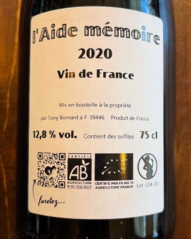 Pinot Noir L'Aide Memoire Rouge 2020