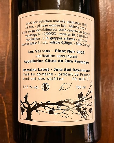 Pinot Noir Les Varrons 2023